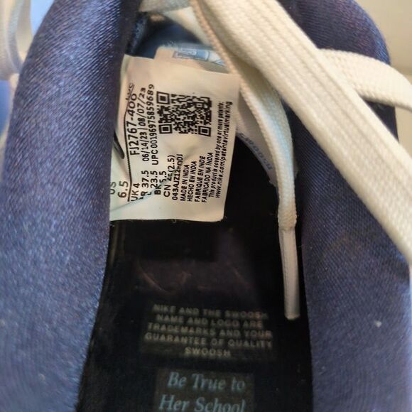 Nike Court Vision Low Next Nature Valor Blue/White Size 6.5 Shoes FJ2767-400 - Picture 6 of 11